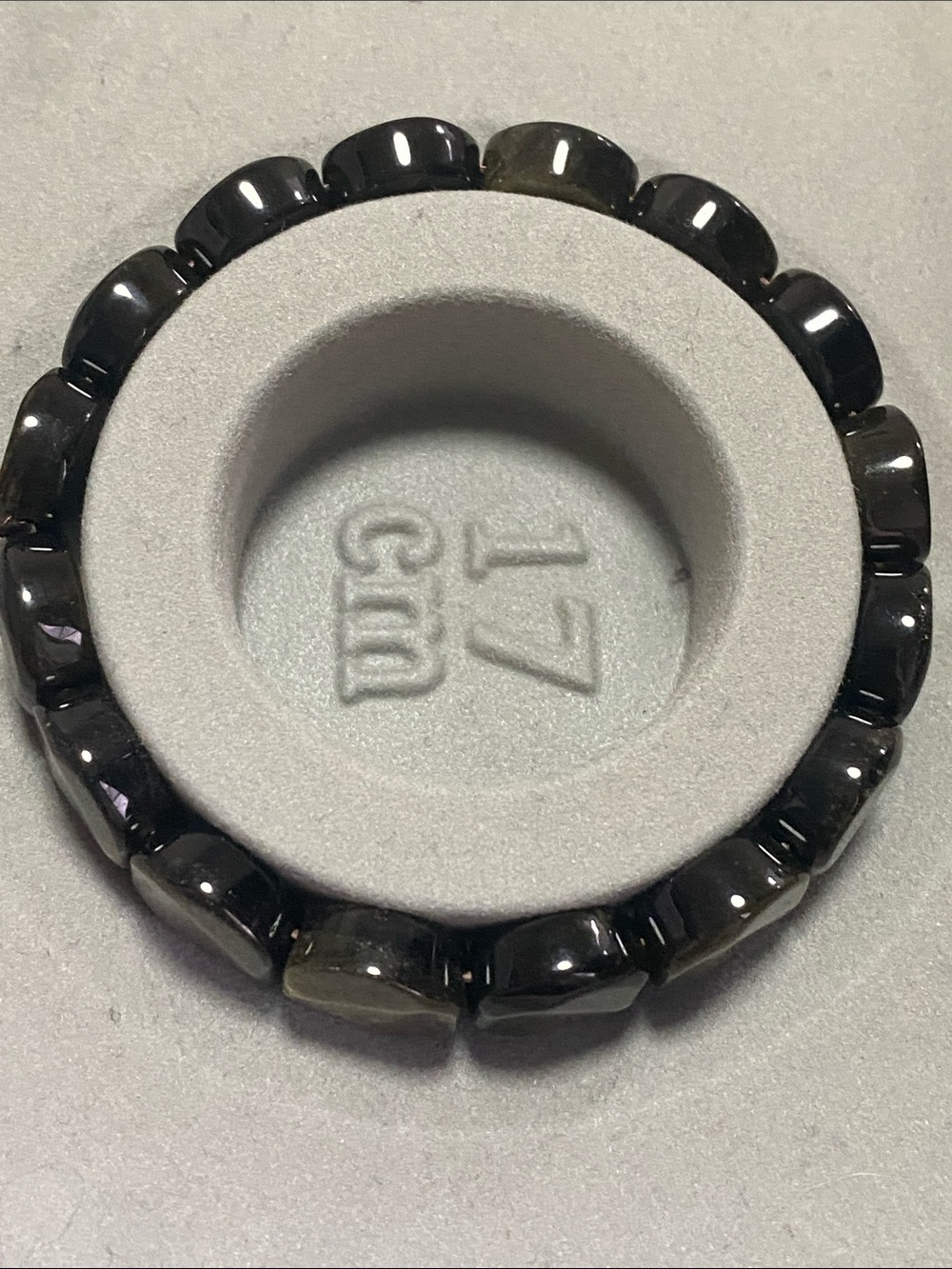 Genuine Black Obsidian Carved Shield Bracelet - Protection & Grounding - Picture 9 of 9